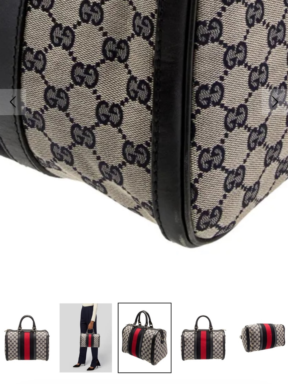 Gucci- Vintage GG Canvas Boston Medium - Picture 2 of 5